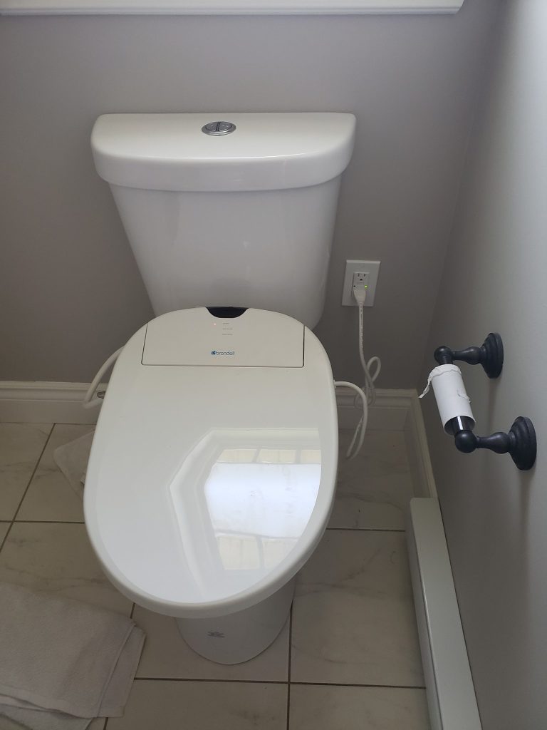 Toilet outlet electrician install